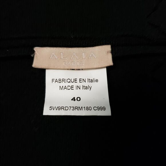 ALAIA Black Wool Blend Knit V-neck Cutout Skater Short Dress Size 40 US 8 New - Picture 7 of 8